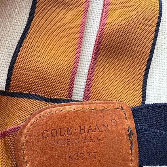 Cole Haan Men’s Suspenders Brass Hardware Striped Heritage; Made in USA - Picture 3 of 3
